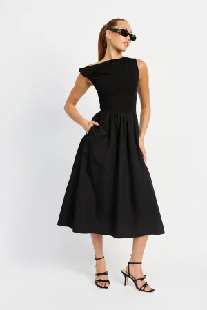 Parker Mixed Media Midi Dress