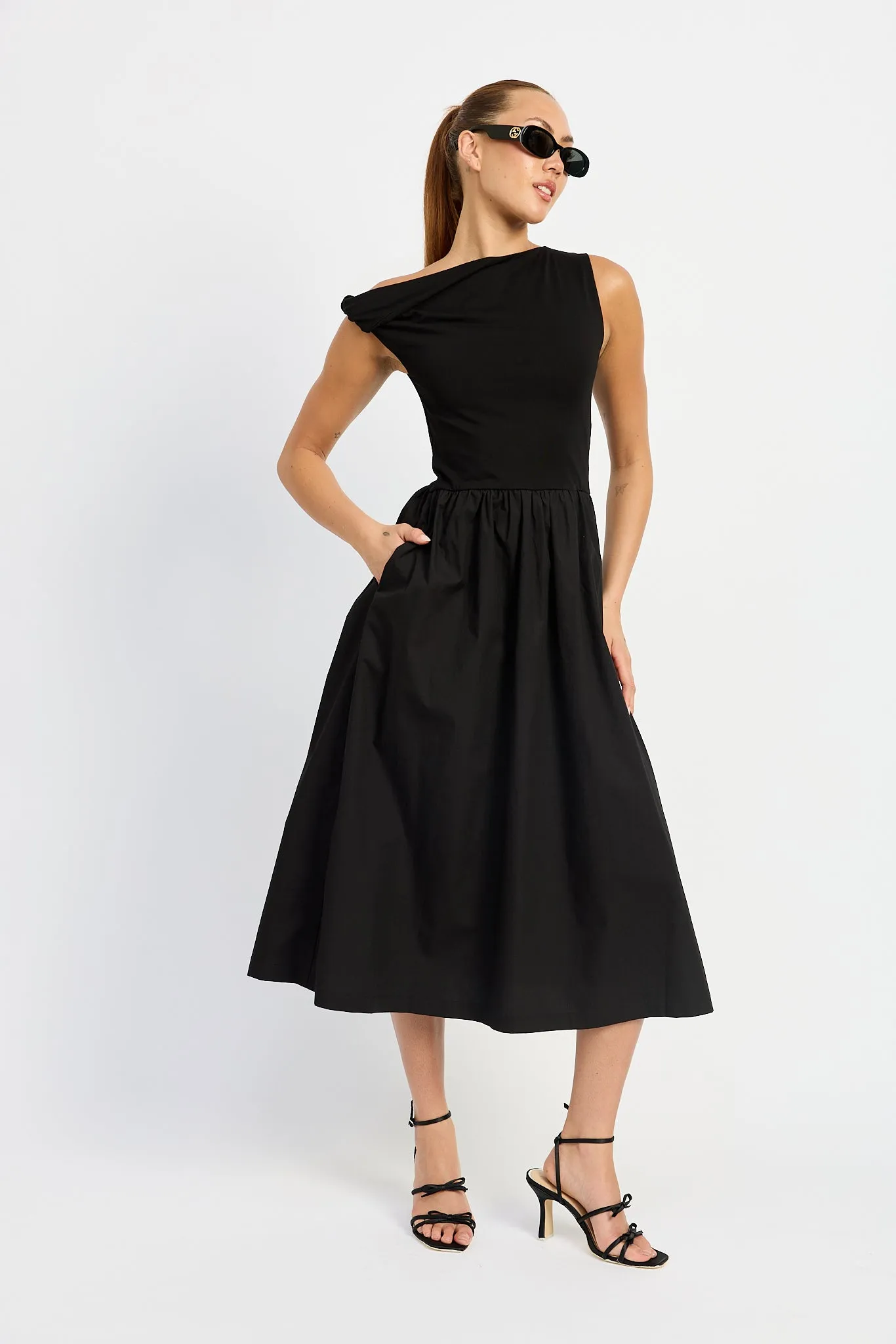 Parker Mixed Media Midi Dress
