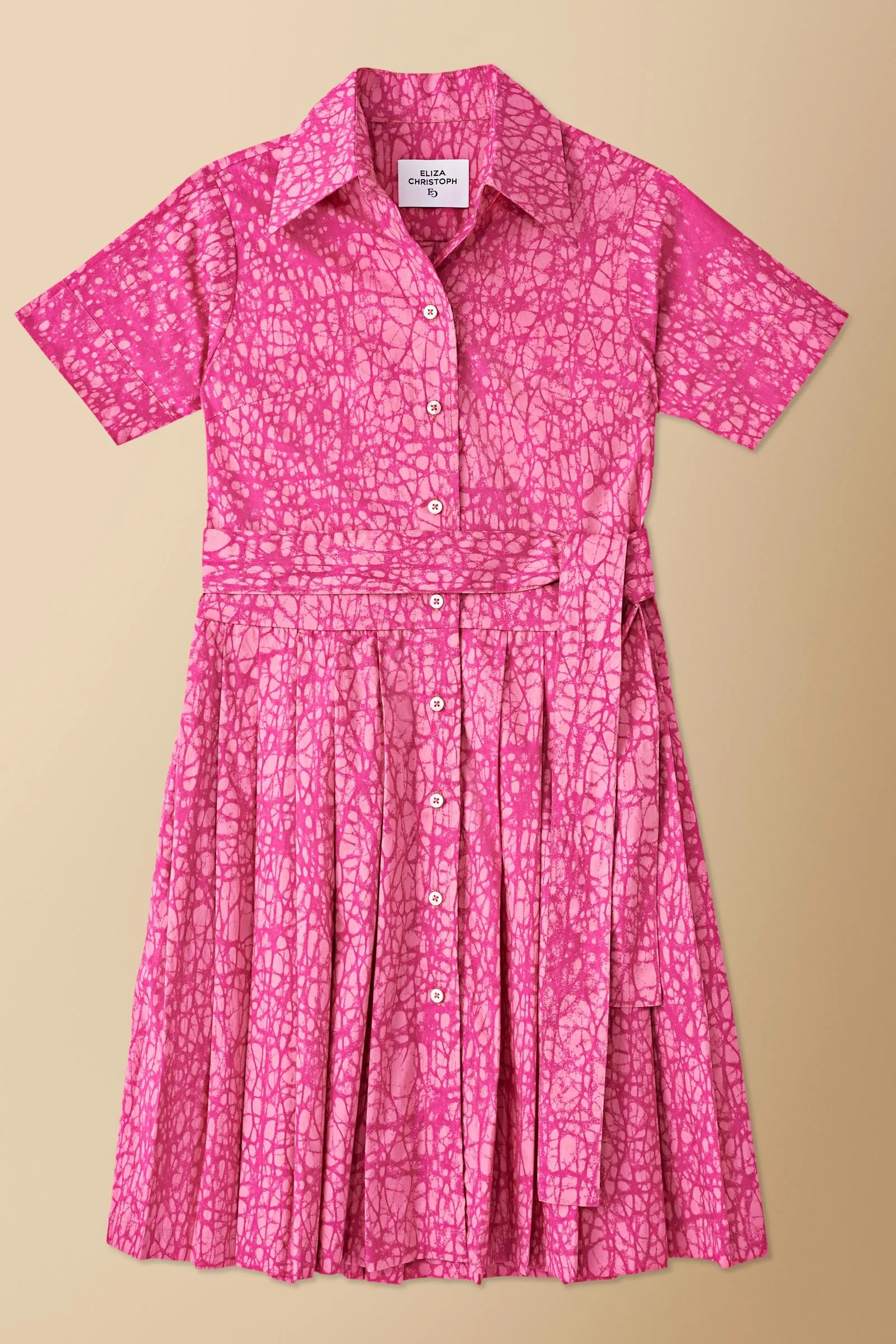 Pendo Kitenge Cotton Poplin Shirtdress in Pink