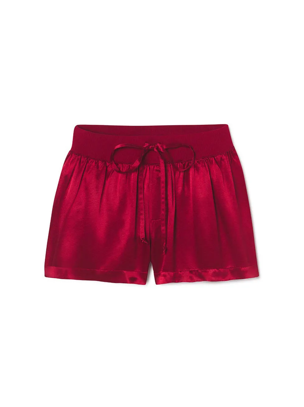 PJ Harlow Mikel Satin Boxer Shorts in Red