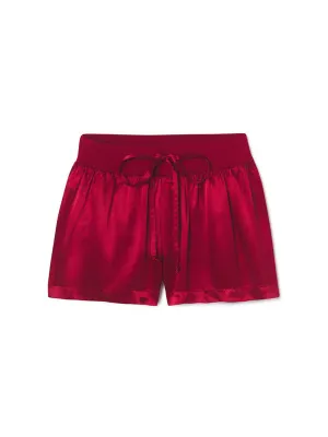 PJ Harlow Mikel Satin Boxer Shorts in Red