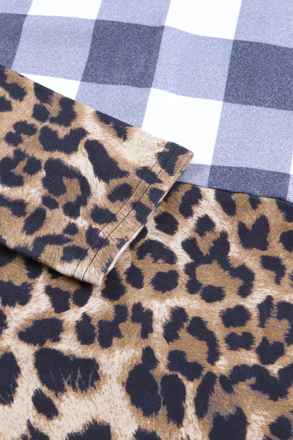 Plaid Patchwork Cowl Neck Sweatshirt