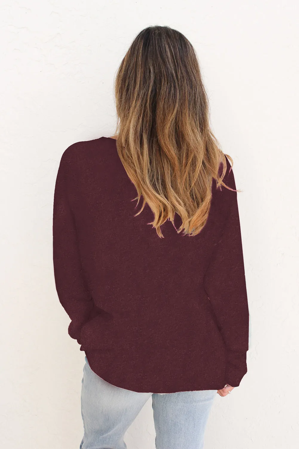 Plain Knit Long Sleeve Top