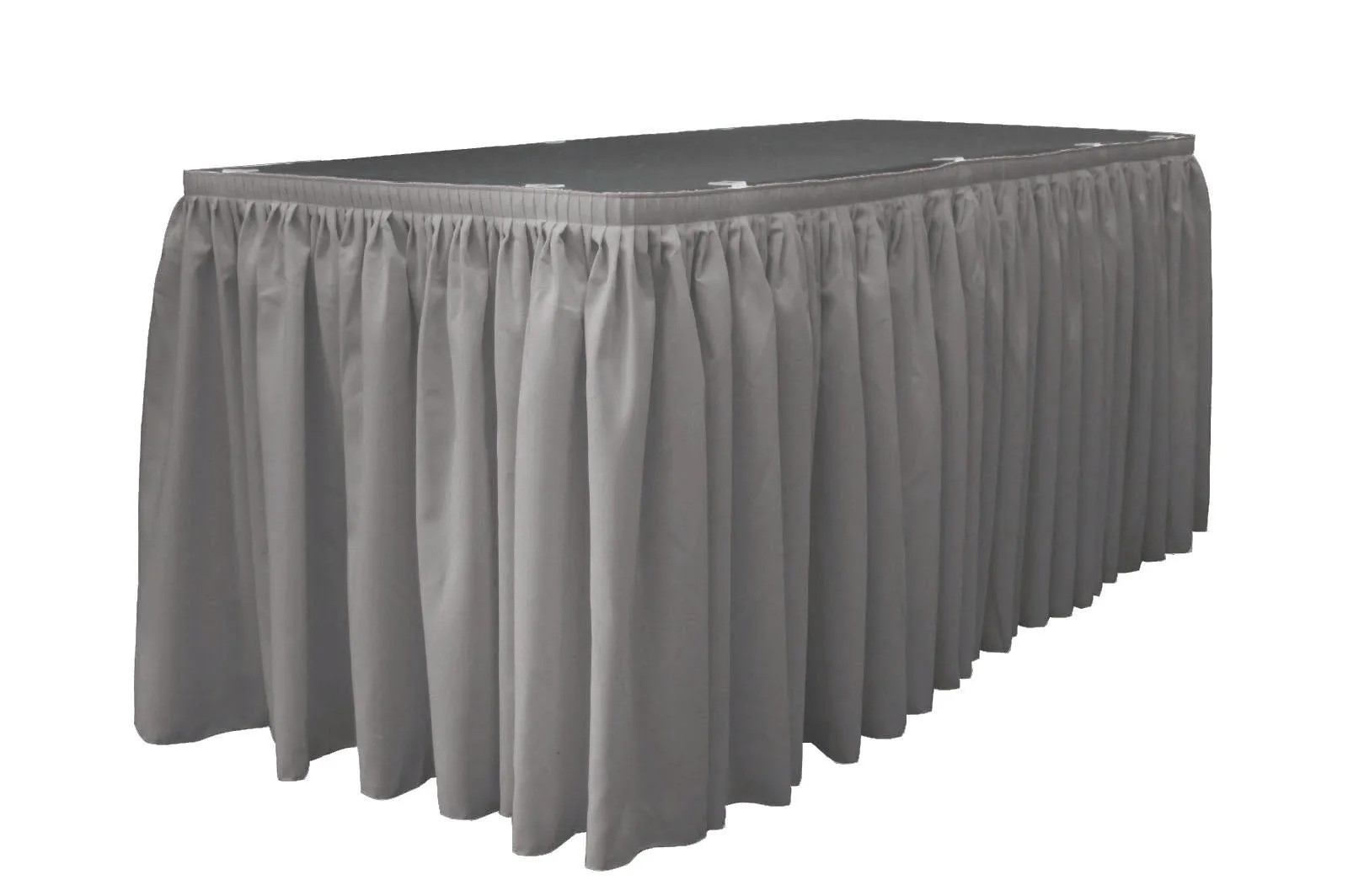 Polyester Poplin Table Skirt 14 -Foot by 29-Inch Long with 10 L-Clips