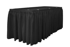 Polyester Poplin Table Skirt 14 -Foot by 29-Inch Long with 10 L-Clips