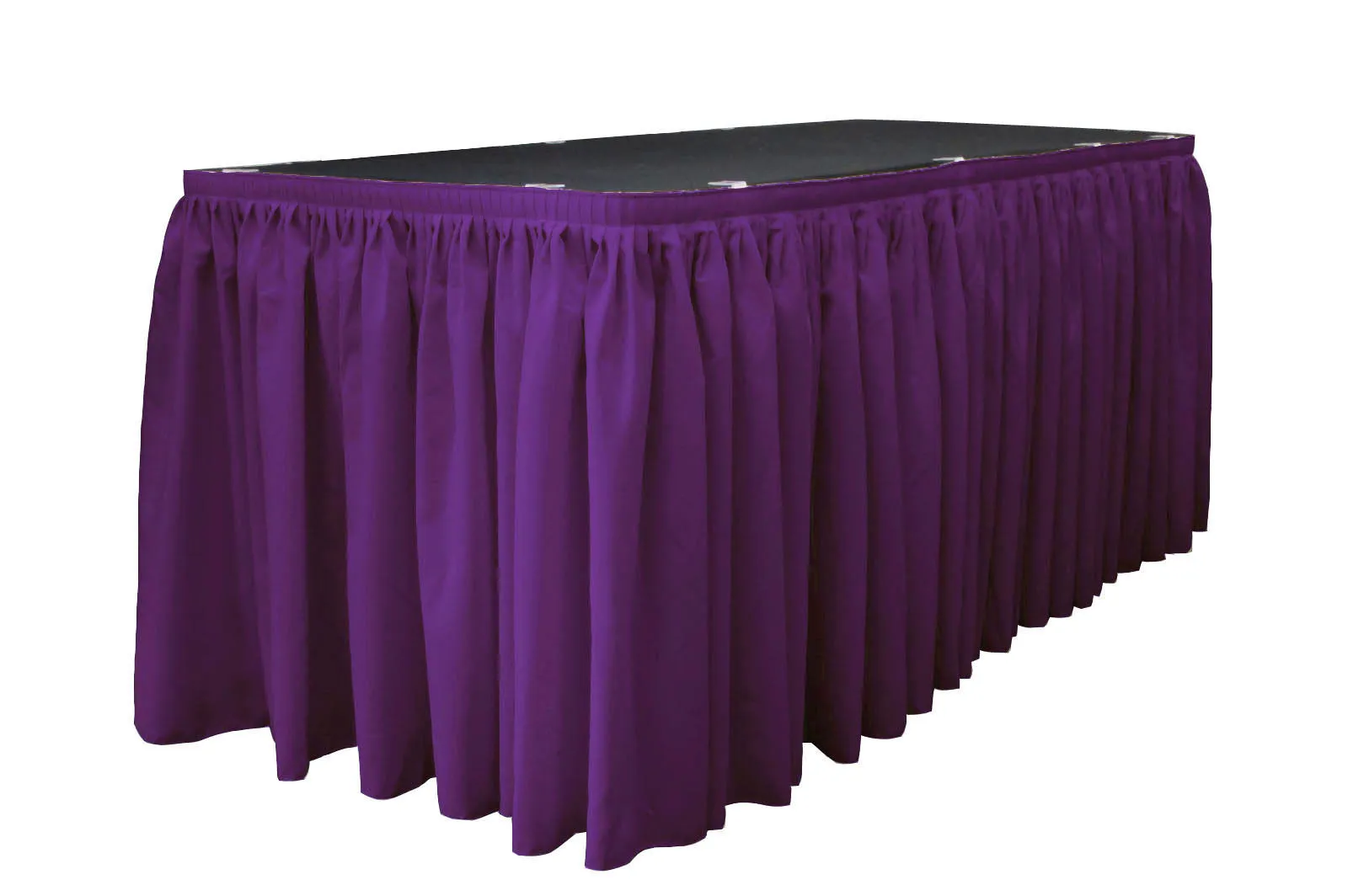 Polyester Poplin Table Skirt 14 -Foot by 29-Inch Long with 10 L-Clips