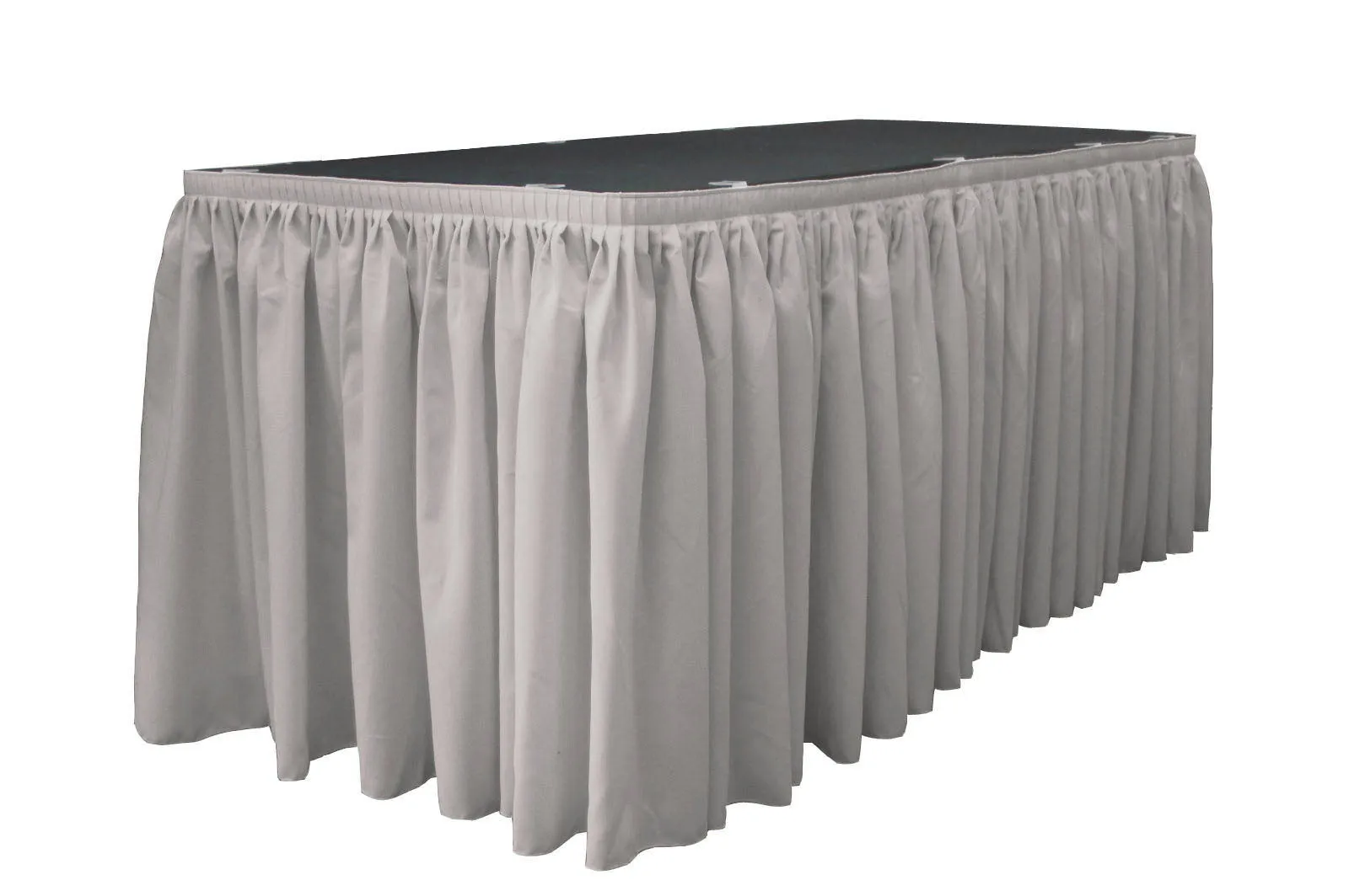 Polyester Poplin Table Skirt 14 -Foot by 29-Inch Long with 10 L-Clips