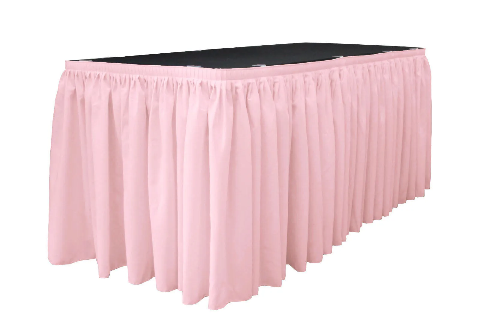 Polyester Poplin Table Skirt 14 -Foot by 29-Inch Long with 10 L-Clips