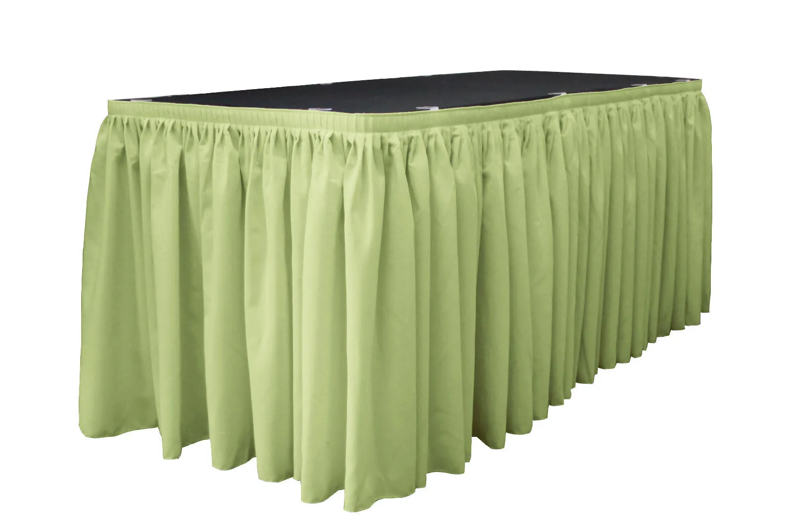 Polyester Poplin Table Skirt 14 -Foot by 29-Inch Long with 10 L-Clips