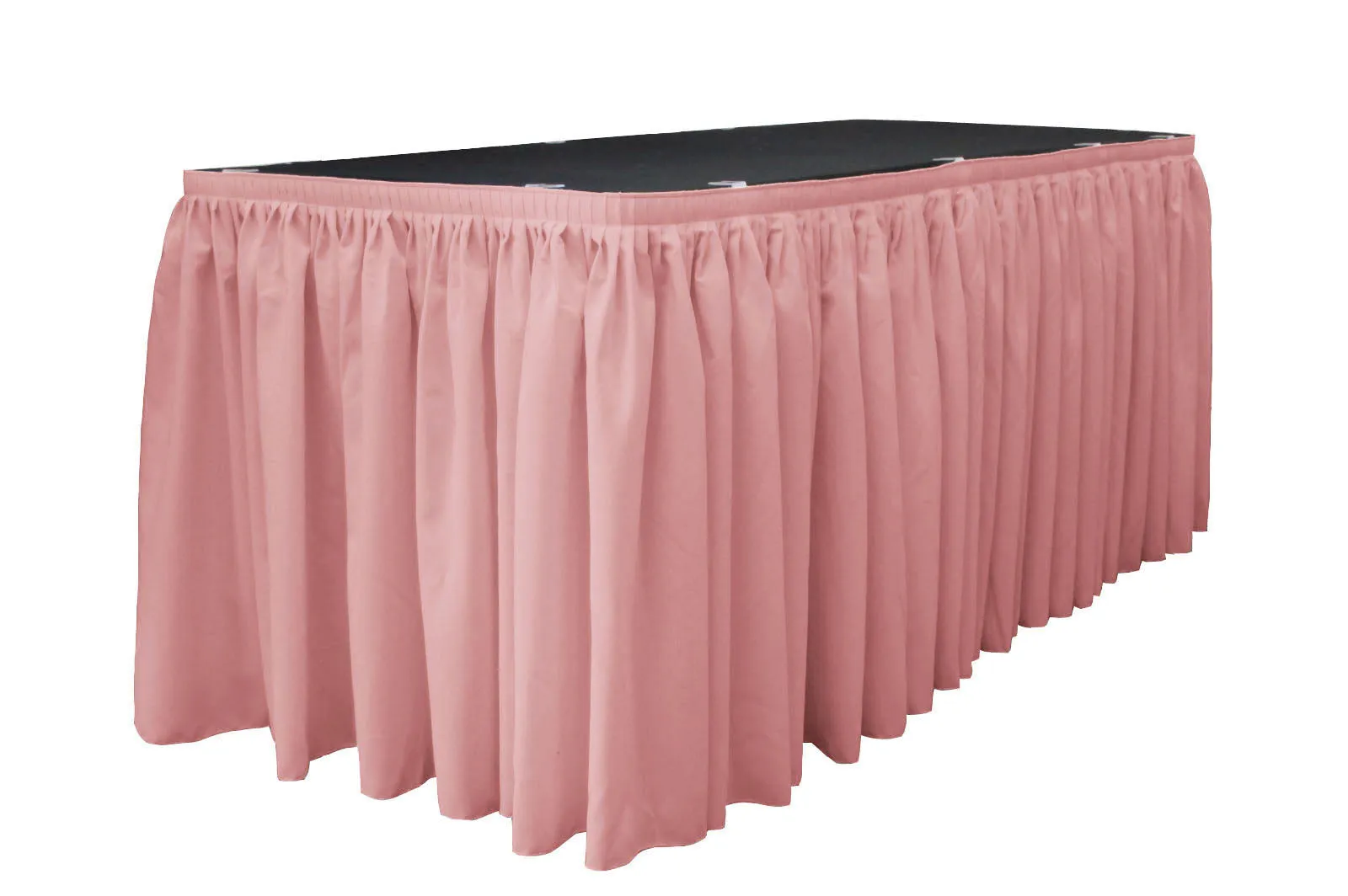 Polyester Poplin Table Skirt 14 -Foot by 29-Inch Long with 10 L-Clips