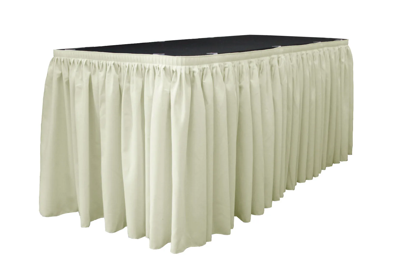 Polyester Poplin Table Skirt 14 -Foot by 29-Inch Long with 10 L-Clips