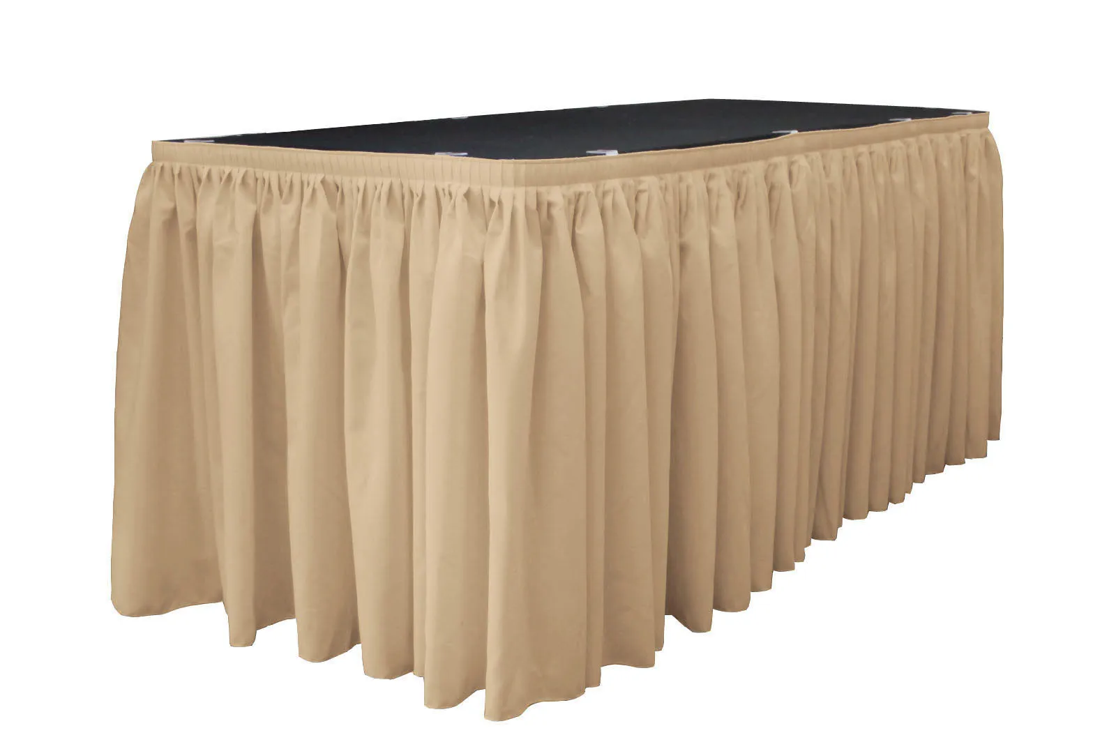 Polyester Poplin Table Skirt 14 -Foot by 29-Inch Long with 10 L-Clips