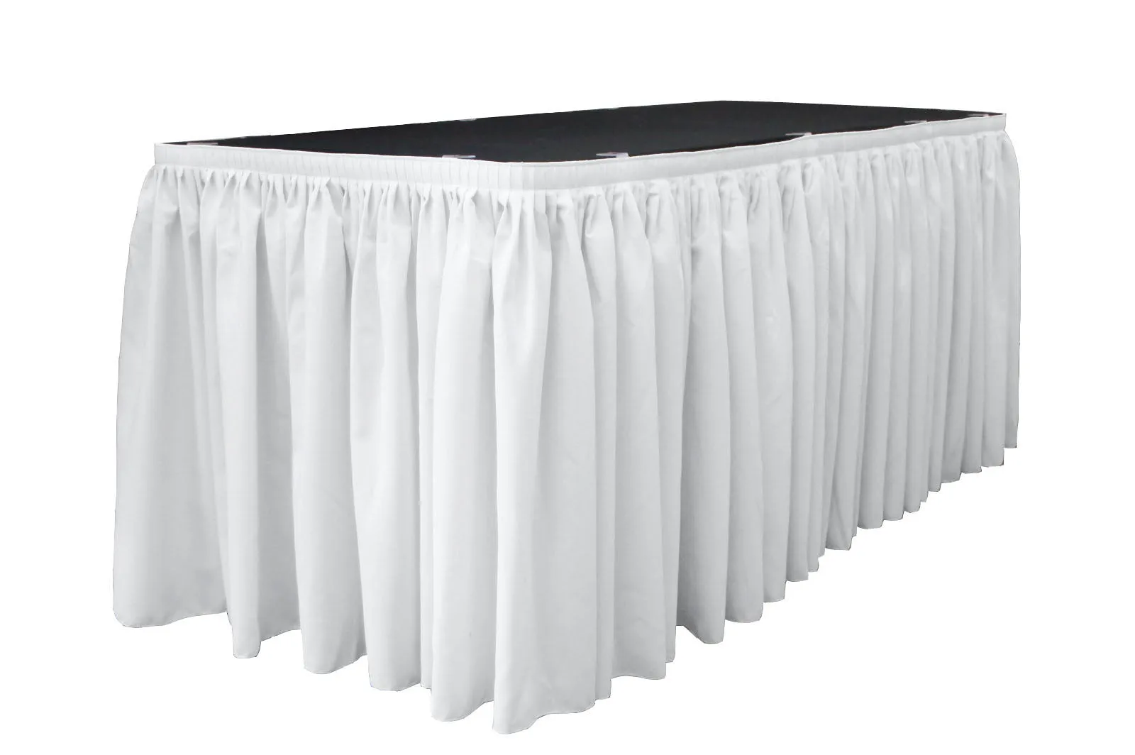 Polyester Poplin Table Skirt 14 -Foot by 29-Inch Long with 10 L-Clips