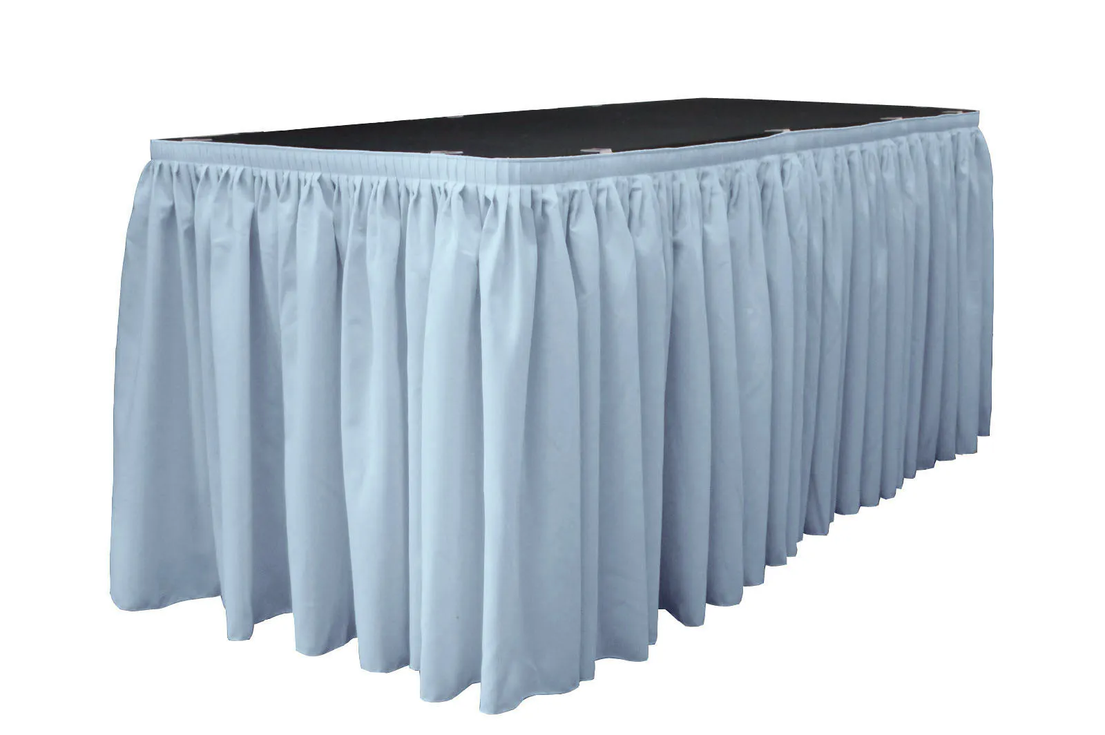 Polyester Poplin Table Skirt 14 -Foot by 29-Inch Long with 10 L-Clips