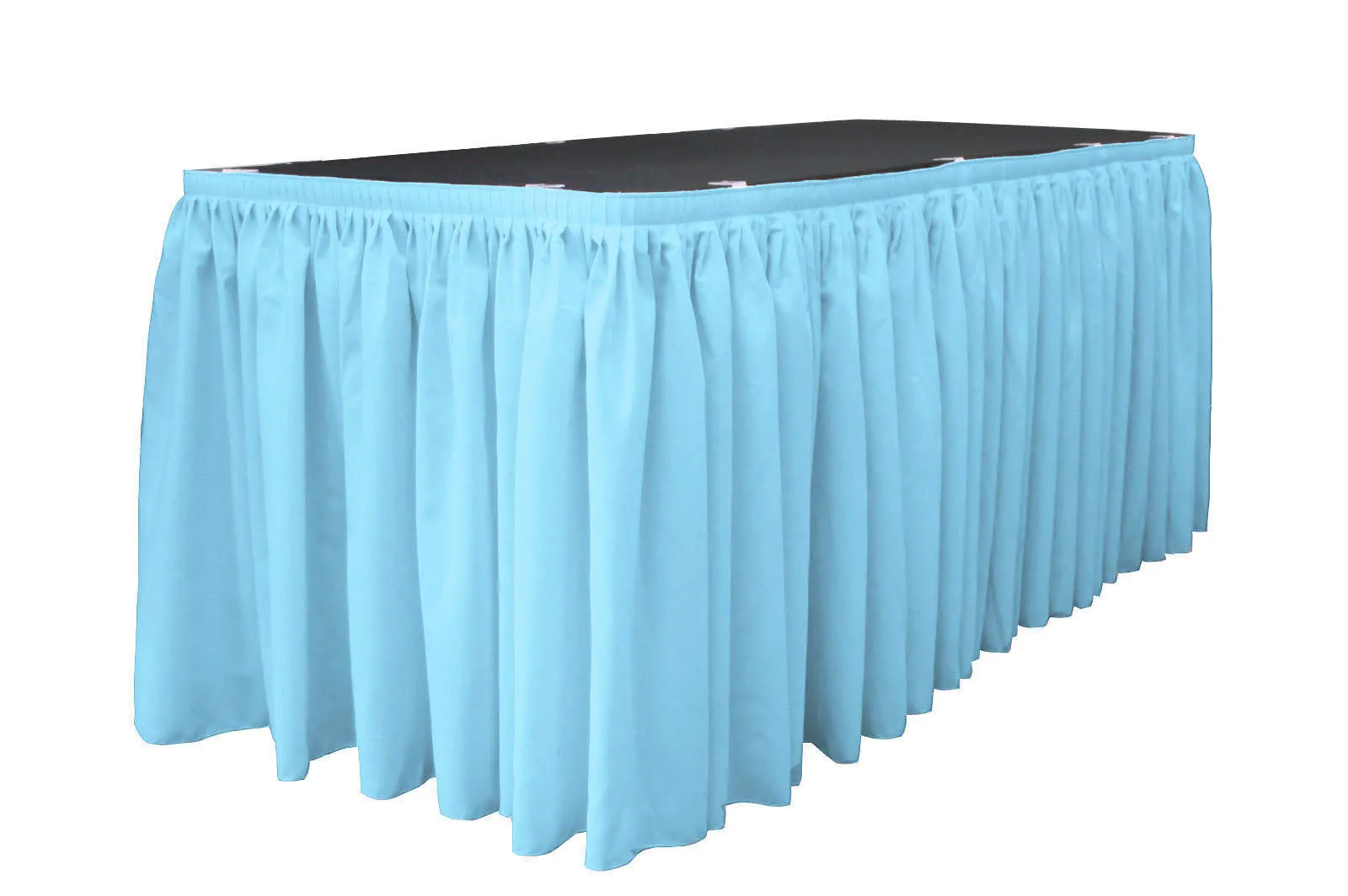 Polyester Poplin Table Skirt 14 -Foot by 29-Inch Long with 10 L-Clips