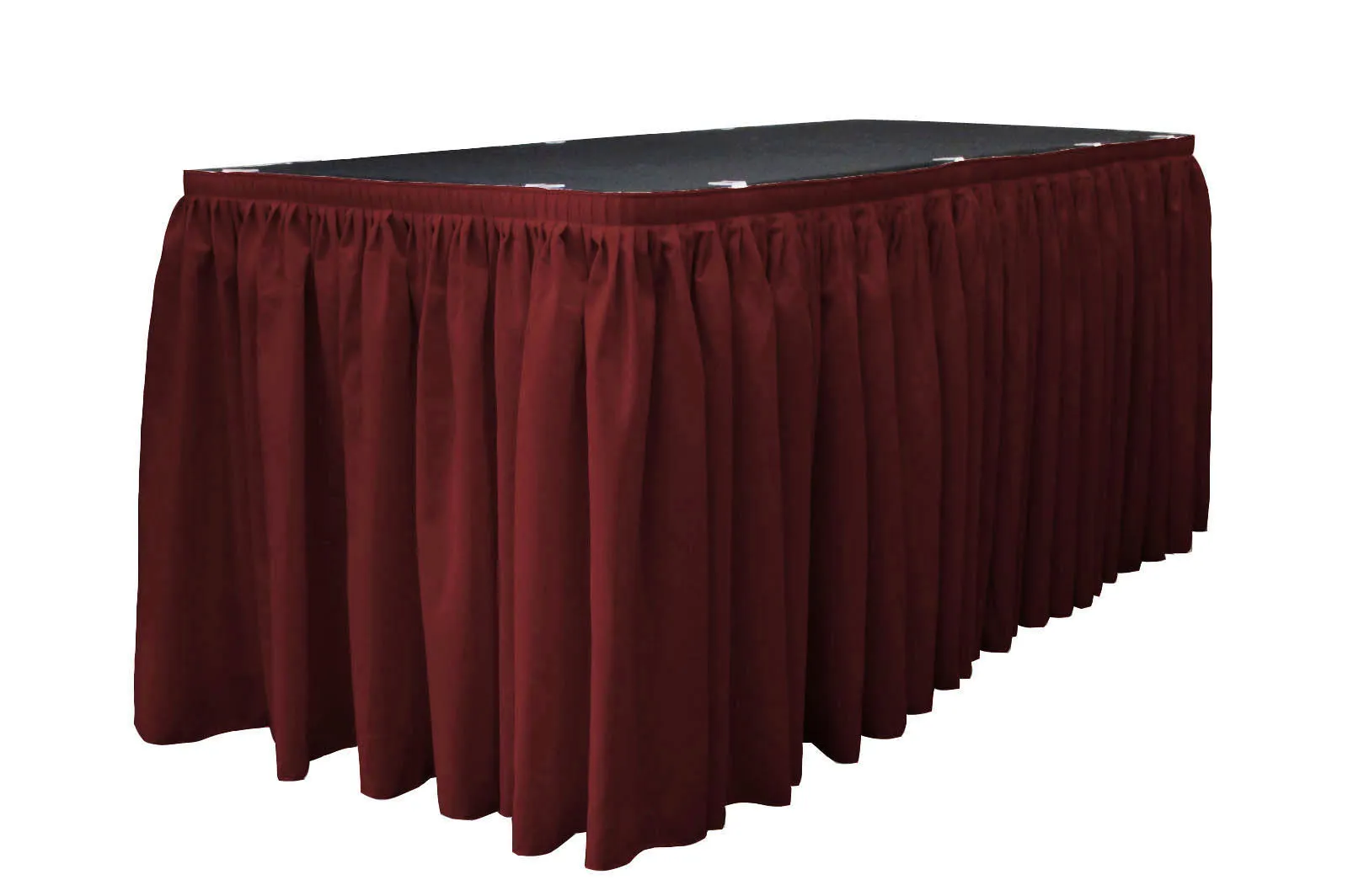 Polyester Poplin Table Skirt 14 -Foot by 29-Inch Long with 10 L-Clips