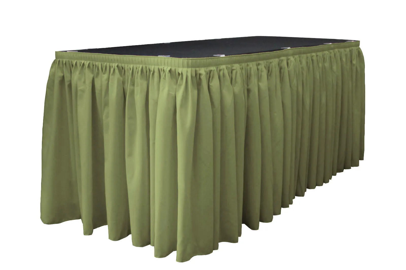 Polyester Poplin Table Skirt 14 -Foot by 29-Inch Long with 10 L-Clips