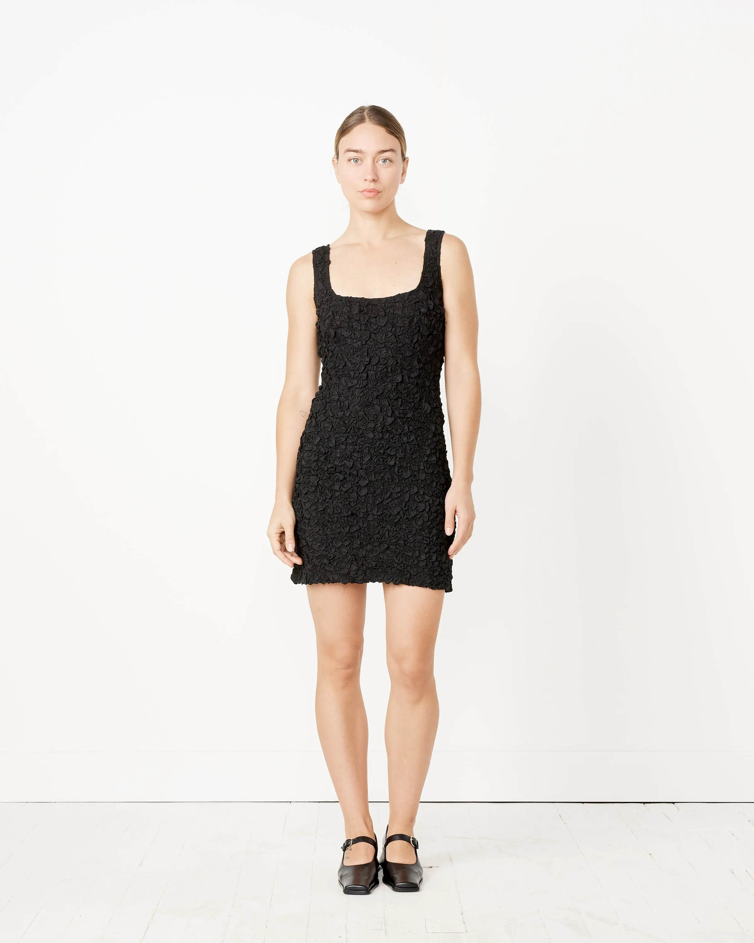 Popcorn Laura Midi Dress in Black