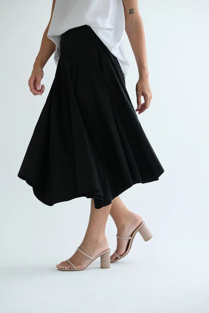 Poplin Skirt in Black