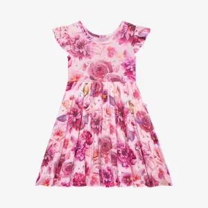 Posh Peanut Amira Ruffled Capsleeve Basic Twirl Dress