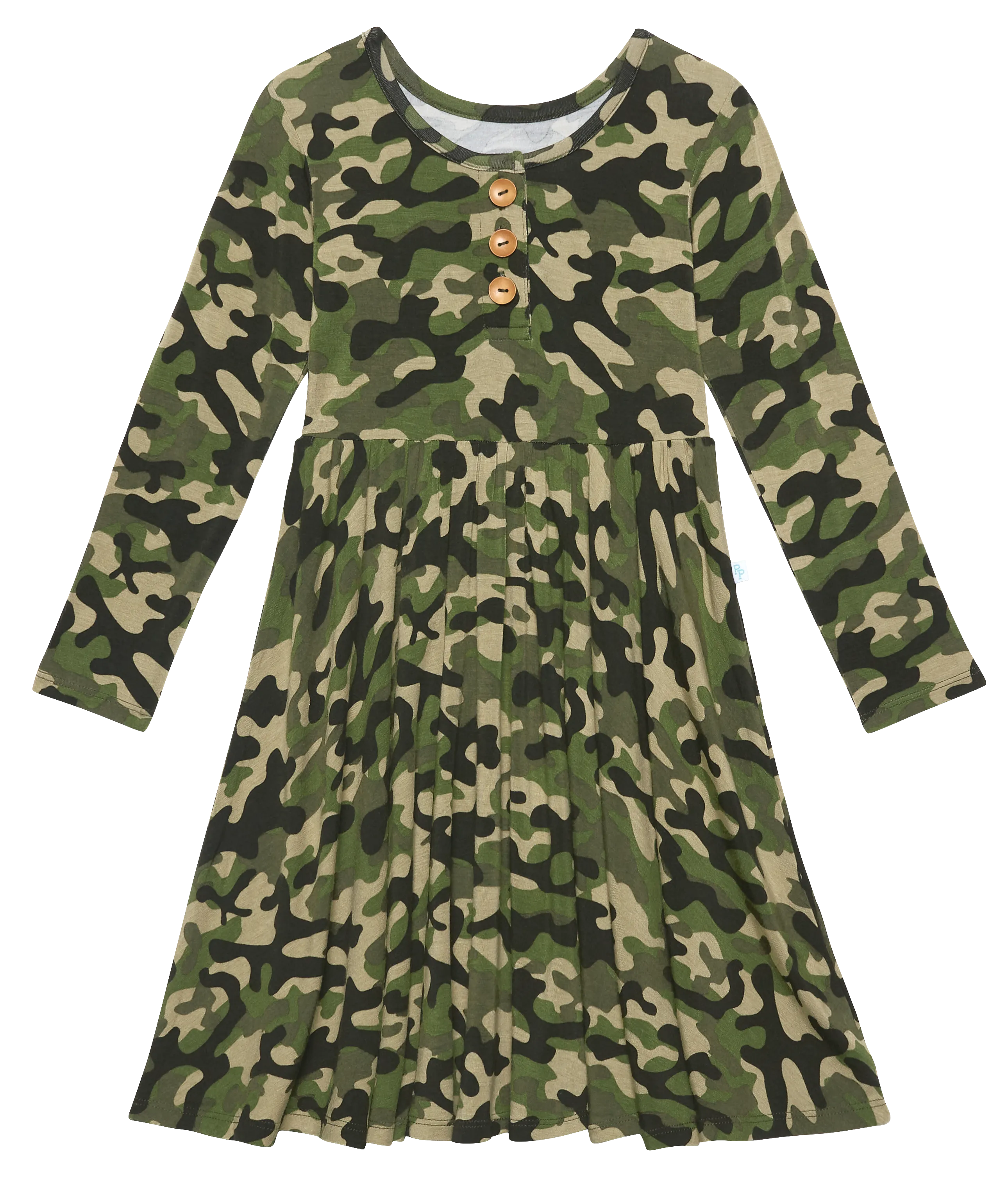 Posh Peanut Cadet L/S Henley Twirl Dress
