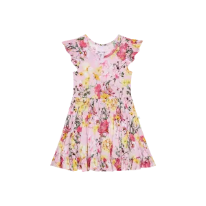 Posh Peanut Gaia Cap Sleeve Ruffled Twirl Dress
