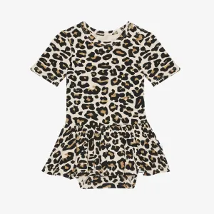 Posh Peanut Lana Leopard Short Sleeve Twirl Skirt Bodysuit