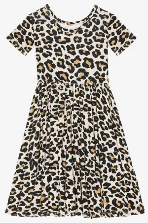 Posh Peanut Lana Leopard Tan S/S Twirl Dress