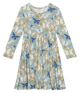Posh Peanut Lucy L/S Henley Twirl Dress