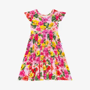 Posh Peanut Malana Ruffled Capsleeve Basic Twirl Dress