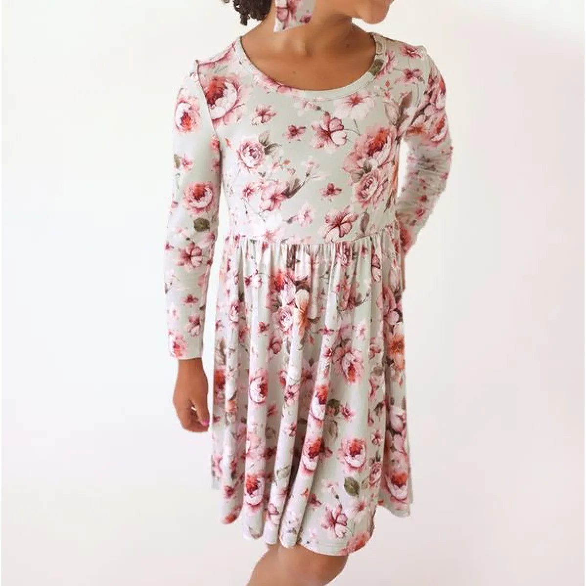 Posh Peanut Millicent Long Sleeve Basic Twirl Dress