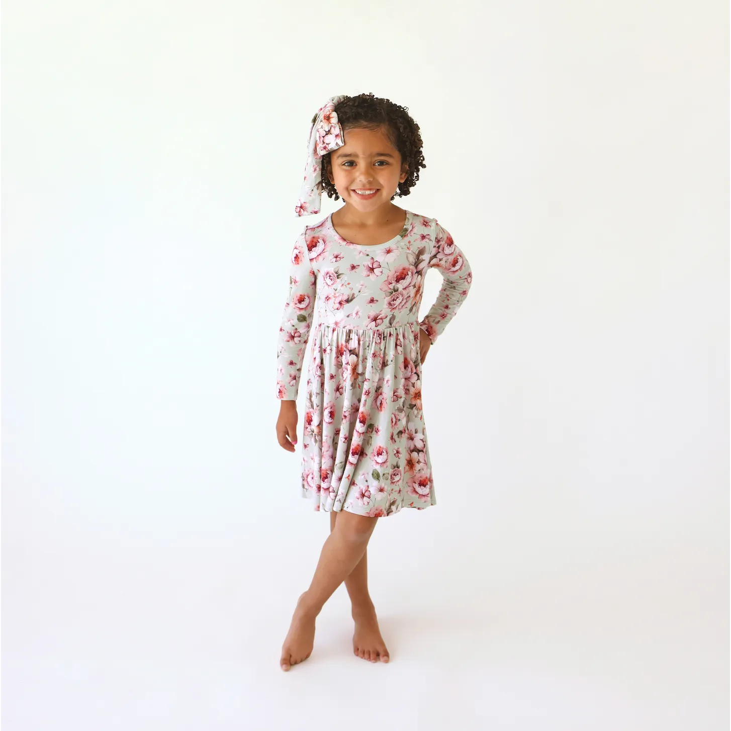 Posh Peanut Millicent Long Sleeve Basic Twirl Dress