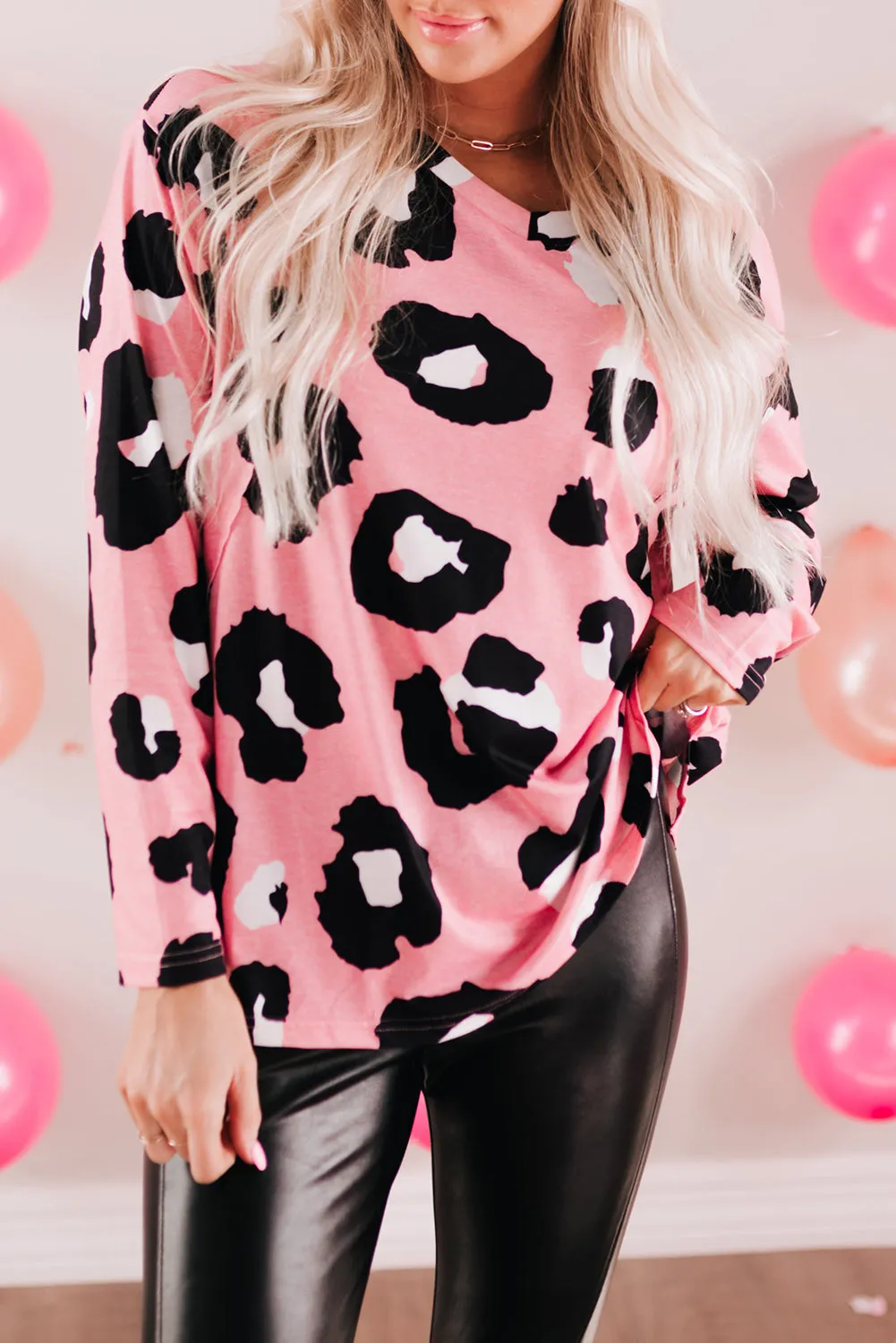 Print Long Sleeve Loose Top