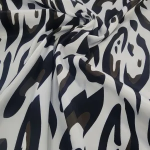 Printed Milano Satin Leopard Fabric Black 150 cm