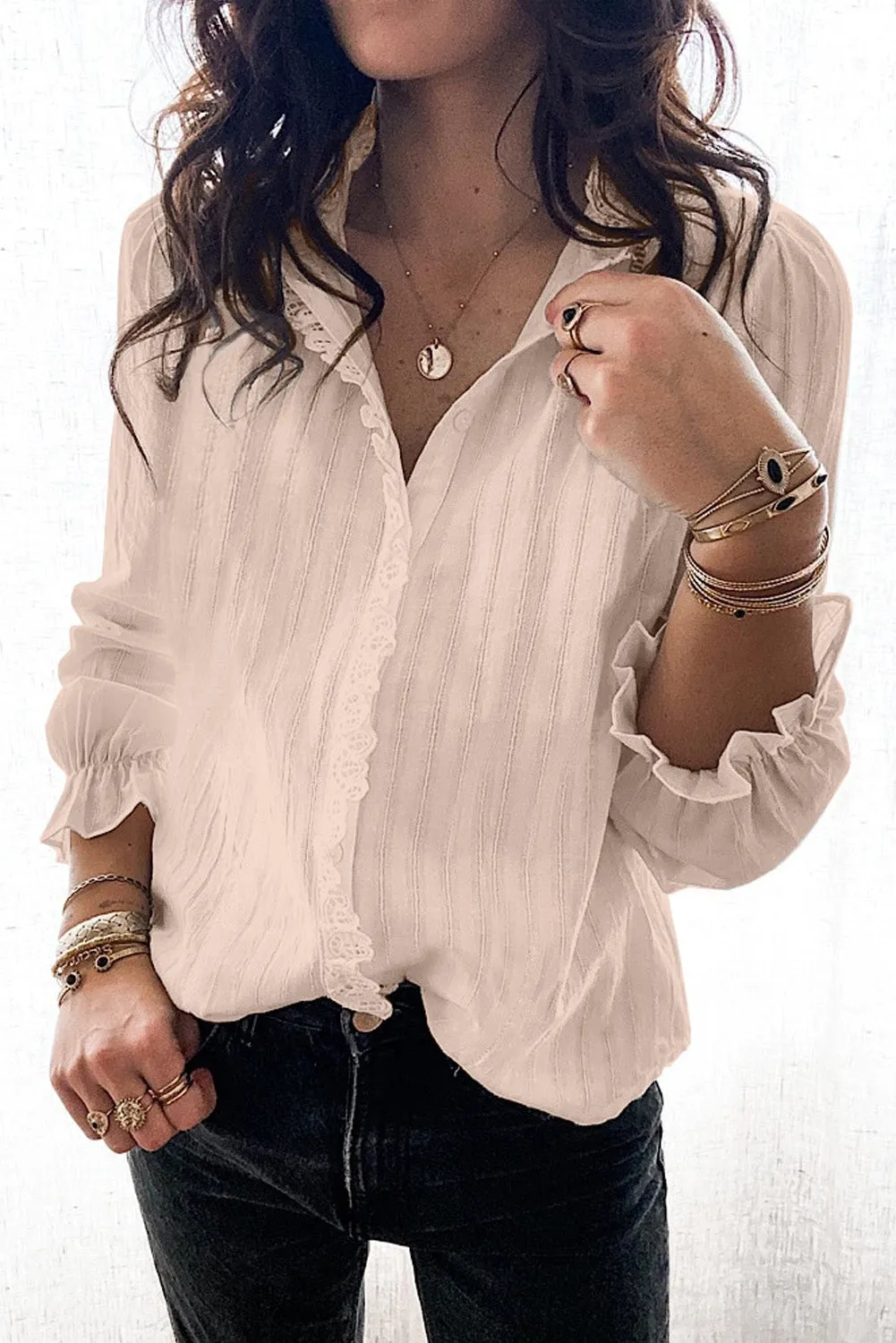 Puff Sleeve Ruffle Shirt