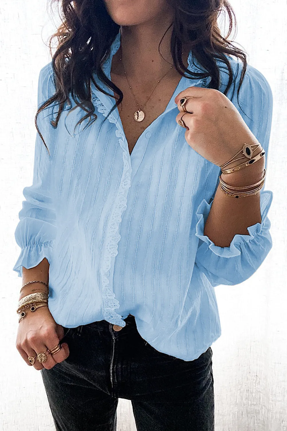Puff Sleeve Ruffle Shirt