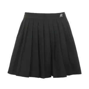"BLACK WHITE LETTER EMBROIDERED" SKIRT N051304