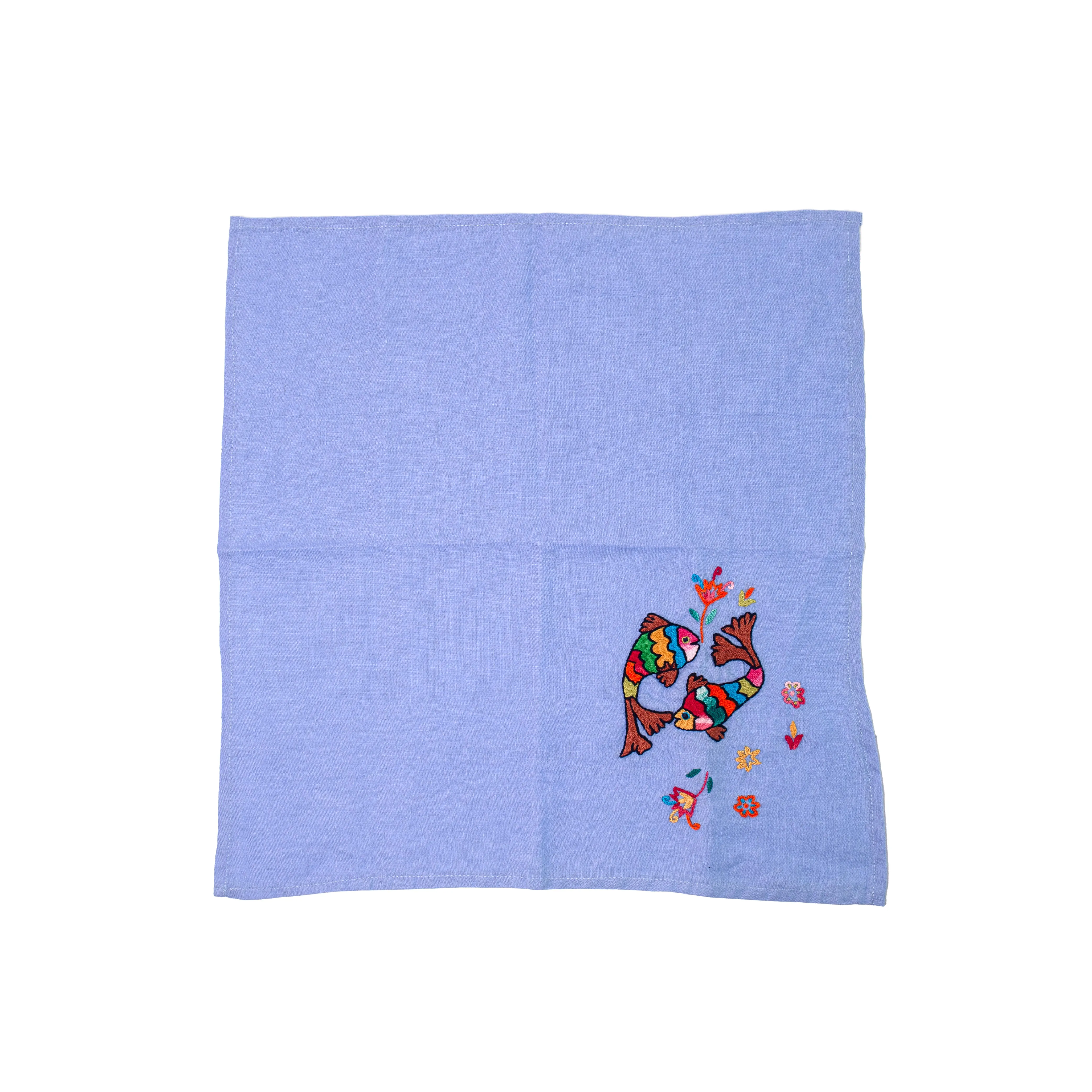 "Pez" Hand Embroidered Linen Napkin (Set of 4)
