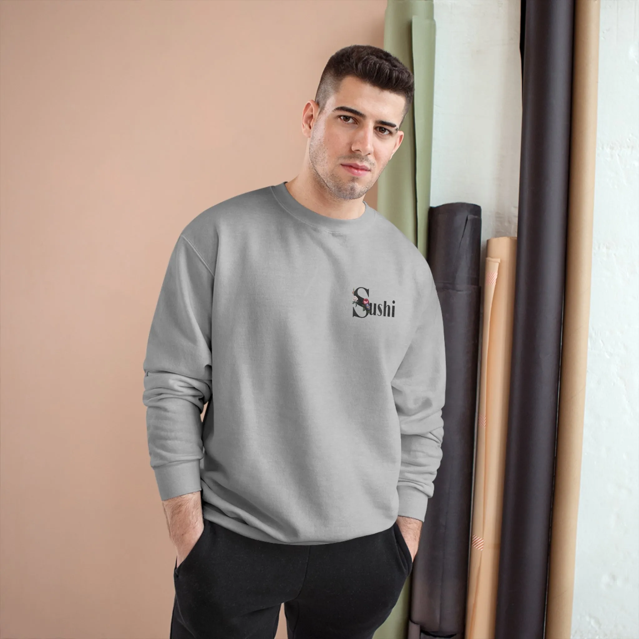 Raw Sushi "sushi rose" Champion Sweatshirt grey