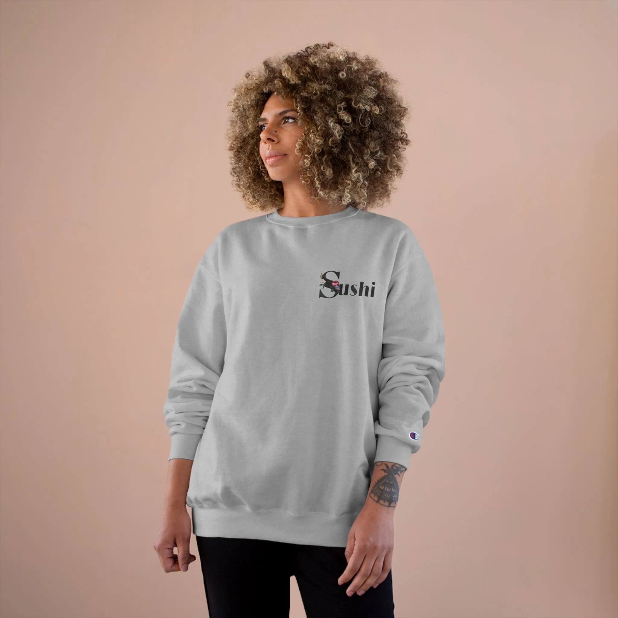 Raw Sushi "sushi rose" Champion Sweatshirt grey