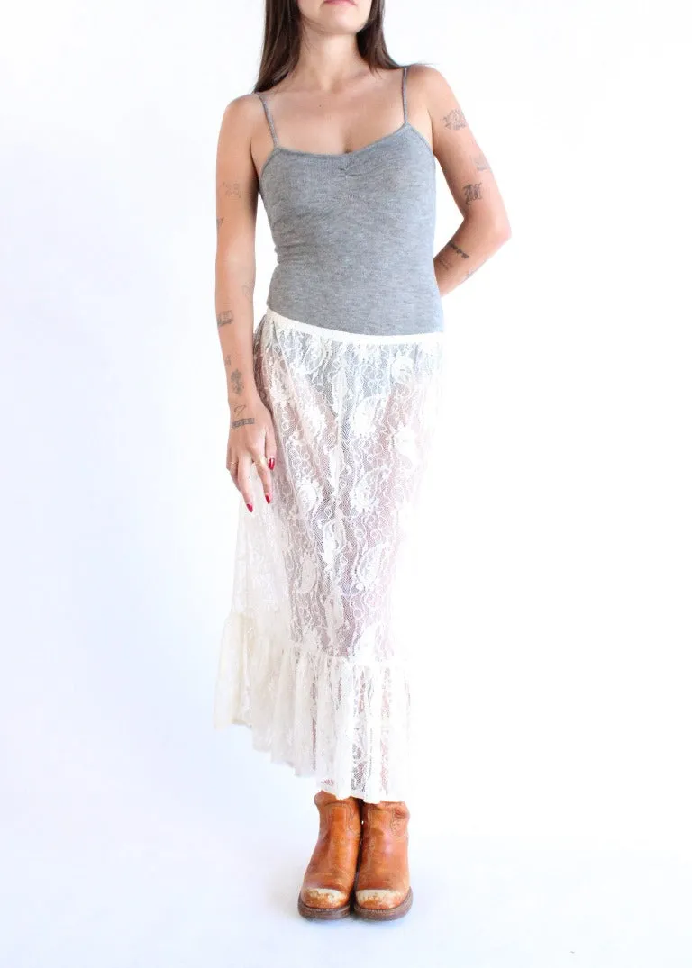 RCYCLD Lace Midi Skirt