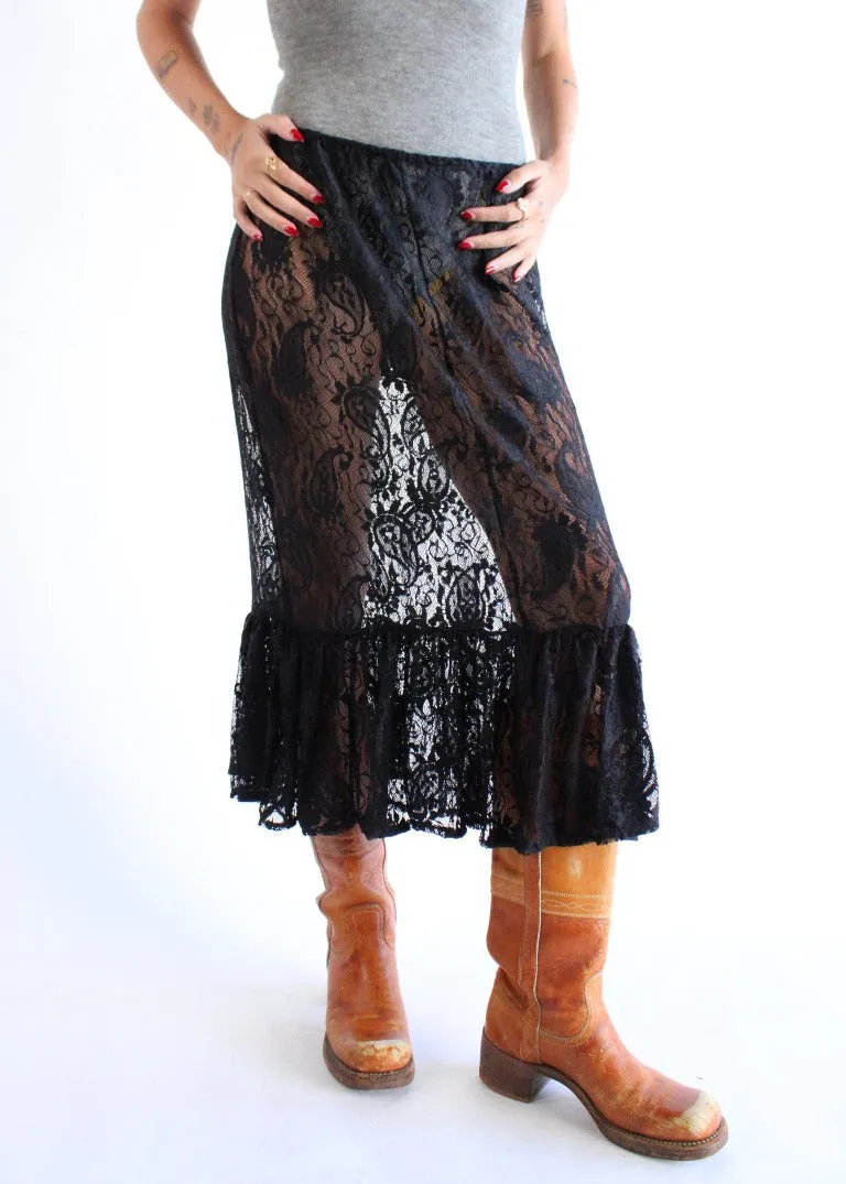 RCYCLD Lace Midi Skirt