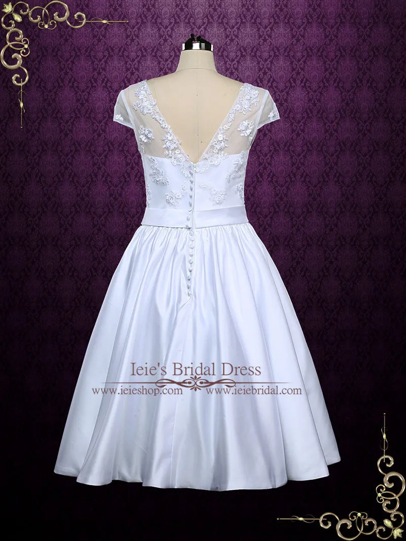 Ready to Wear Short White Tea Length Wedding Dress ABBIE