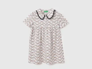 Regular Fit Peter Pan Collar Printed Dress