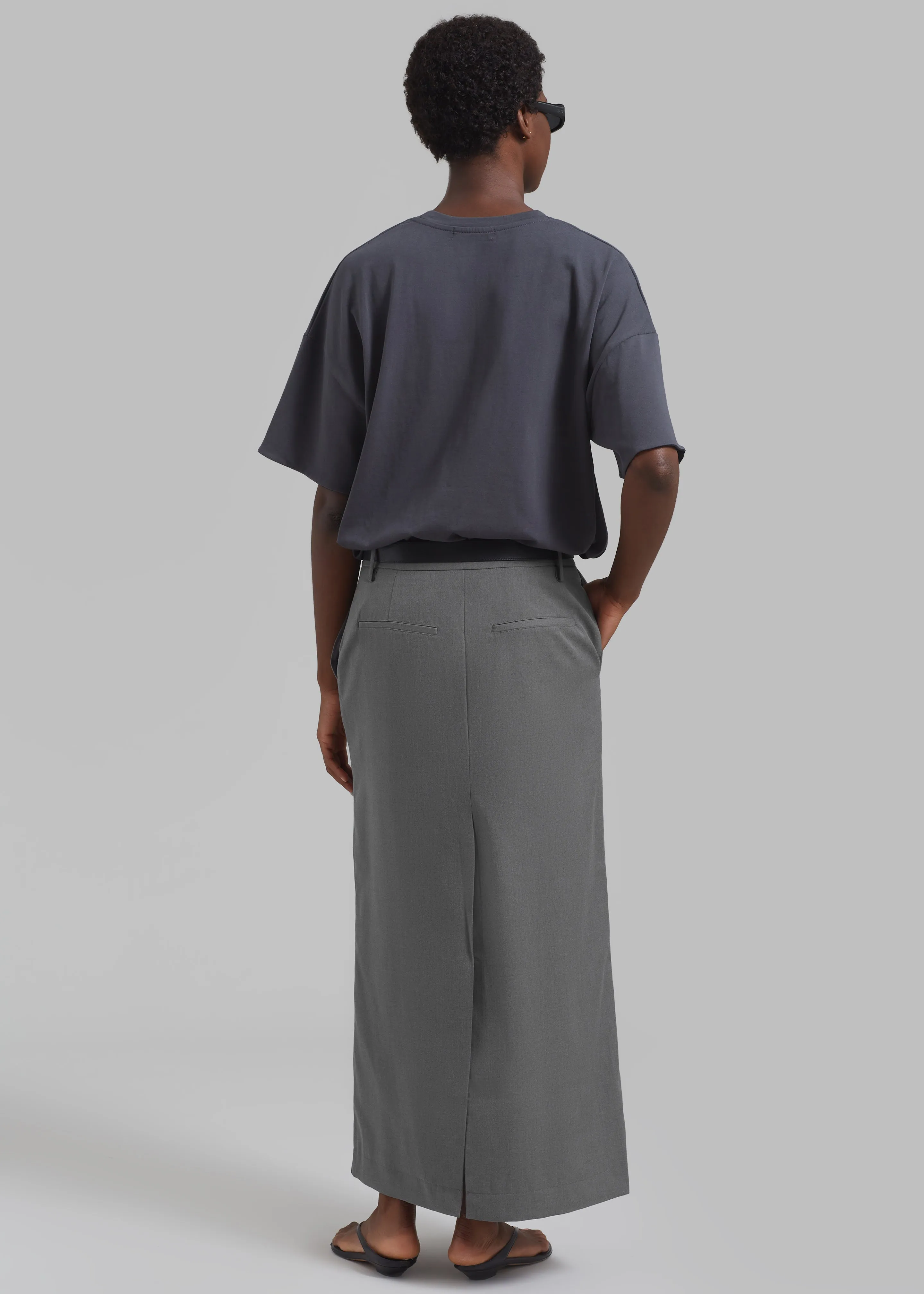REMAIN Long Suiting Skirt - Dark Gull Gray