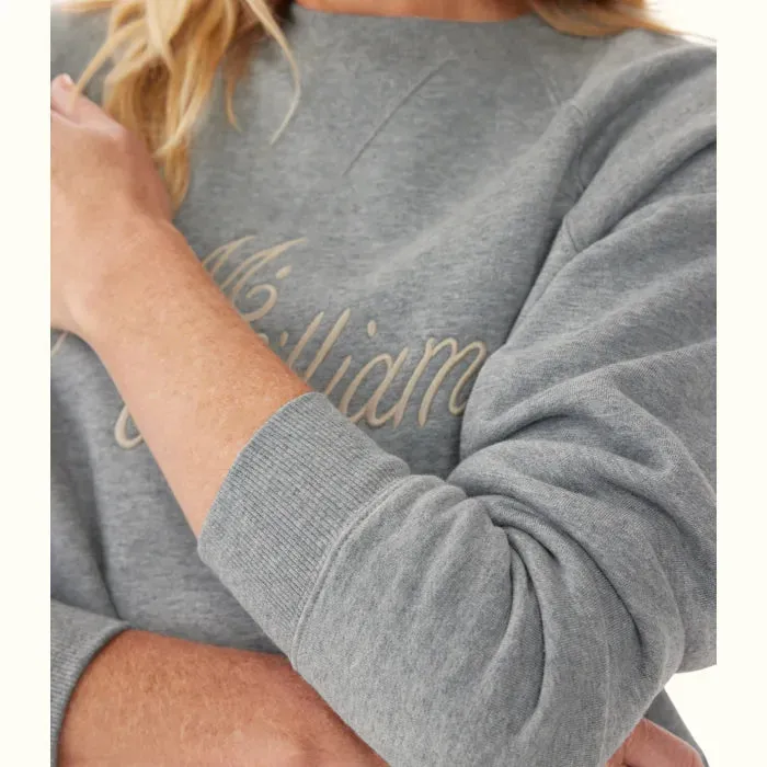 R.M.Williams - Womens Script Crew Neck Sweater - Grey Marle