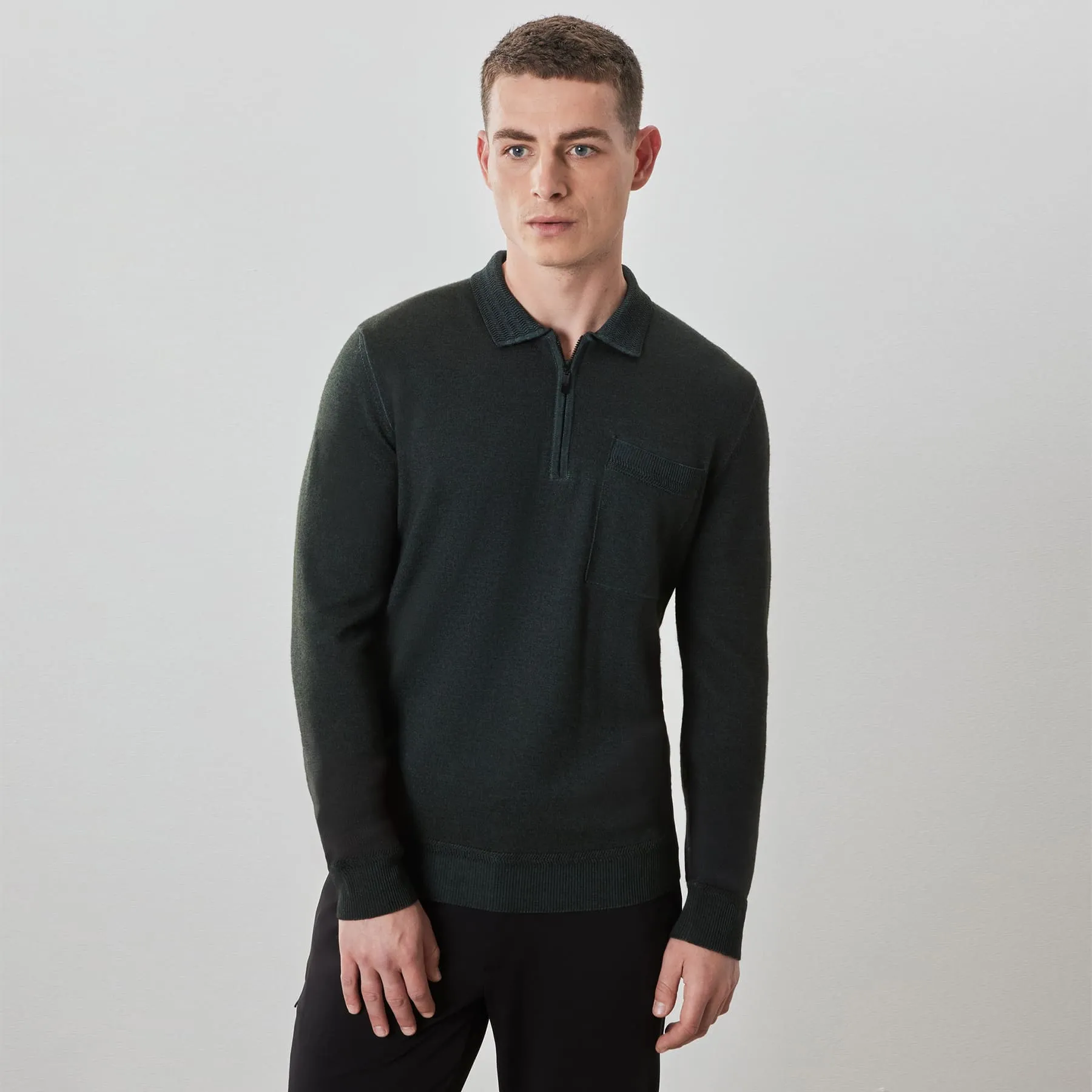 Robert Barakett Alberni Long Sleeve Zip Polo Sweater