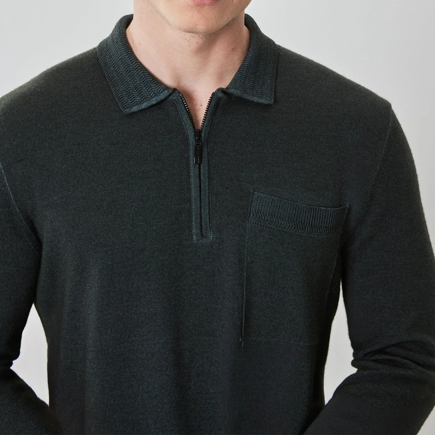 Robert Barakett Alberni Long Sleeve Zip Polo Sweater