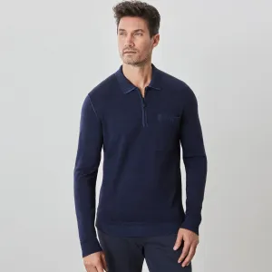 Robert Barakett Alberni Long Sleeve Zip Polo Sweater