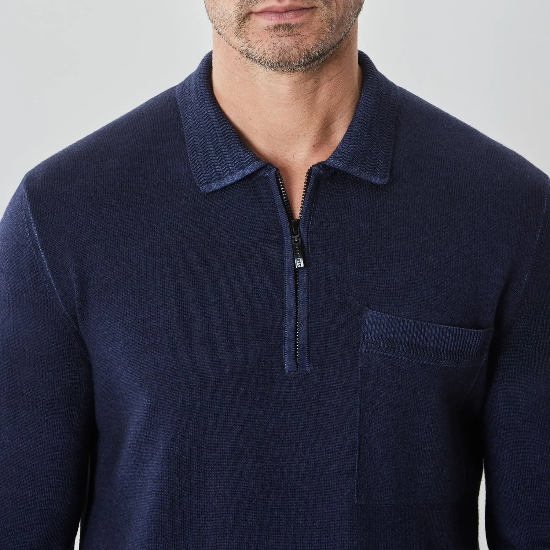 Robert Barakett Alberni Long Sleeve Zip Polo Sweater